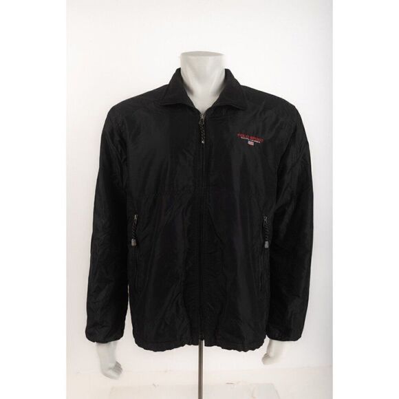 Polo Sport Ralph Lauren Mens Black Puffer Jacket Coat L Large Nylon Fleece Lined